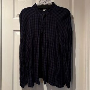 Cabi - size large - blue and black checkered shirt